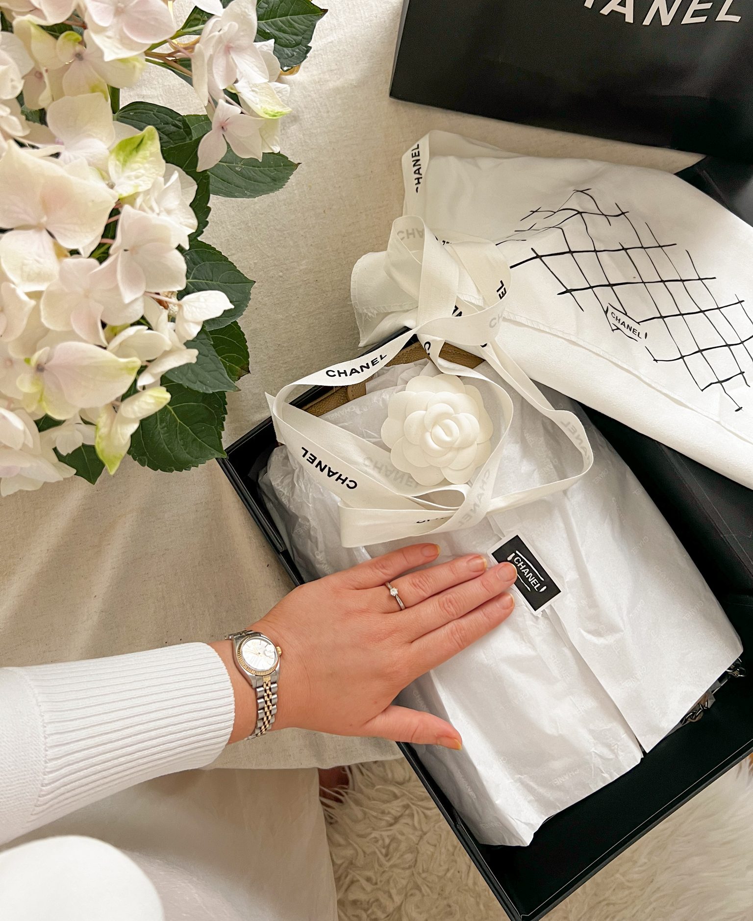 Chanel double flap bag beige